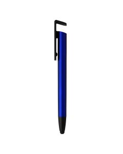 HALTER, plastična "touch" hemijska olovka sa držačem za mobilni telefon, metalik plava