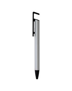 HALTER METAL, metalna hemijska olovka sa držačem za mobilni telefon, srebrna