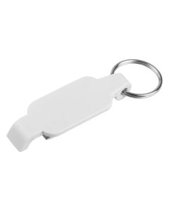 CLIPER, plastični privezak za ključeve sa funkcijom otvarača, beli