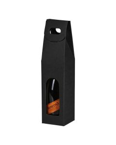 BOTTLE, troslojna samosklopiva  poklon kutija za flašu, crna
