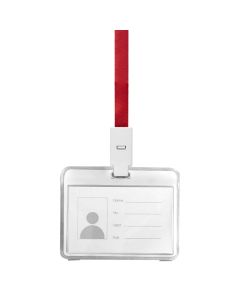 EGO, plastični uložak za identifikacionu karticu sa trakicom, crveni