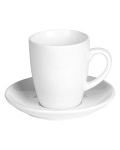 LUNGO, porcelanska šolja i tacna za "cappuccino" kafu, 150 ml, bela