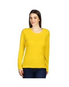 MISS, ženska pamučna majica dugih rukava, žuta