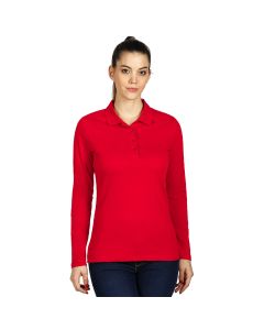 UNA LSL, ženska pamučna polo majica dugih rukava, crvena