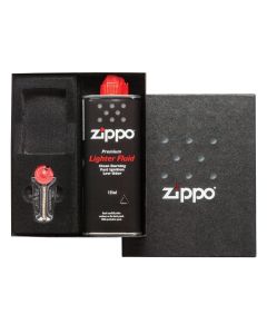 ZIPPO SET 50R - Poklon kutija sa benzinom, kremenom i prostorom za upaljač